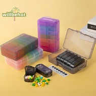 [WillbehotS] Weekly Portable Travel Pill Cases Box 7 Days Organizer 14 Grids Pills Container Storage Tablets Drug Vitamins Medicine Fish Oils [NEW]
