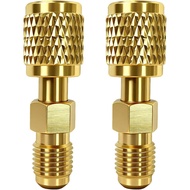 R32 R454B Refrigerant Brass Adapter, 1/4" Female to 1/4" Male Reverse Thread, Quick Connect Fittings