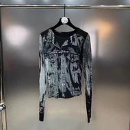 ชุดวอร์ม GP333เสื้อเชิ้ตแขนยาวพิมพ์ลายชุดกระโปรงสองชิ้นบอดี้คอนสำหรับผู้หญิงคอลเลกชันใหม่ฤดูใบไม้ผลิ