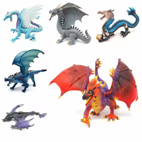 Ice Flying Dragon Myth Dragon Figures Fire Bullfighting Western Beast Simulation Warcraft Ornament P