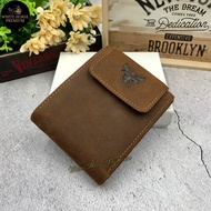 Rush Rider Full Cow Leather Wallet Men Snap Closure Short Wallet Leather Dompet Kulit Lembu Lelaki B