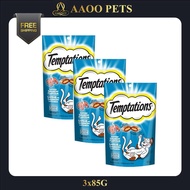 [AAOO Pets] Temptations Cat Treats - (Salmon Flavour) 85g x 3 Pack
