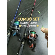 COMBO SET PANCING UDANG (Ultra Light Rod + Santec Mesin) Spinning Set Pancing