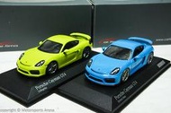 【現貨特價】1:43 Minichamps Porsche Cayman GT4 981 Coupe 2015 藍/綠色