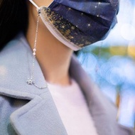 【還可當手鍊、項鍊、眼鏡鍊】飛雪(粉)雪花水晶口罩鍊 情人禮物