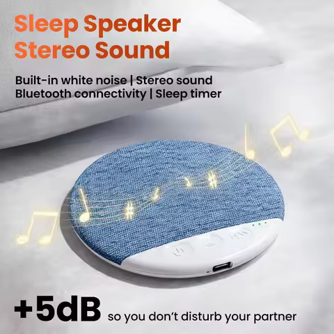 Mini Bluetooth 5.4 Under Pillow Sleep Aid Speaker HiFi Stereo White Noise Multi-Functional Home Slee