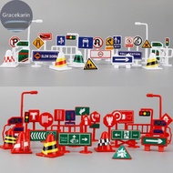 [Promosi]Road Sign Self-assembled Toys Traffic Sign DIY Learn Toys PARKING LOT Childrens-Murah & Ber