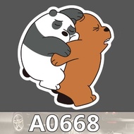 A668 - We Bare Bears Logo Character Sticker Waterproof Reform DIY Laptop Carrier Bicycle Tumbler Phone Case Sticker