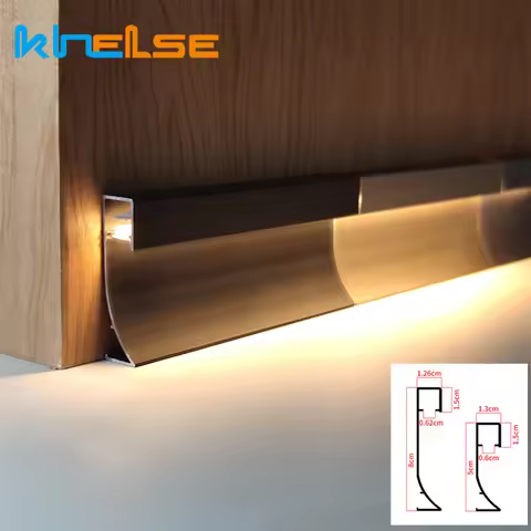 50mm 80mm LED Skirting Line Light Aluminium Profile Suface Mounted Metal Wall Baseboard Decor Linear
