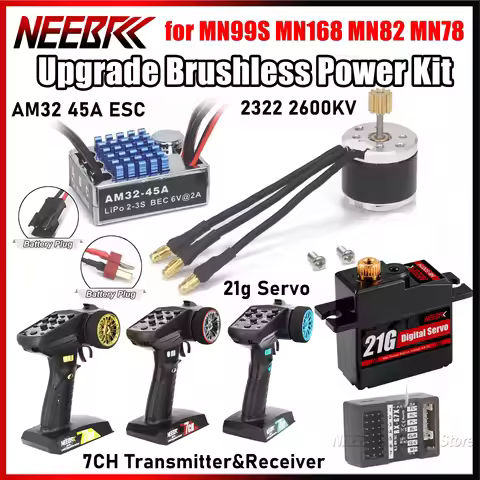 2322 RC Outrunner Crawler Brushless Motor 45A ESC 7CH Transmitter Receiver 21g Servo Upgrade Kit for