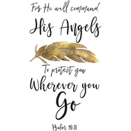 Psalm 91_11 He Will Command Poster Print - Christian Wall Art Decor