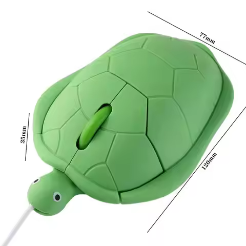 1200DPI Green Turtle Wired Mouse Green Turtle Shape 3.6 Feet Cable Turtle Wired Mouse Cute Creative 