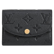 Louis Vuitton LV M81455 Rosalie 小牛皮壓紋釦式卡片零錢包.黑