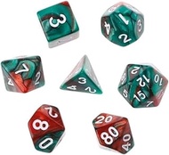 TX GIRL 7pcs/Set Acrylic Polyhedral Dice D4-D20 Digital Dice For TRPG Board Game (Color : 1)