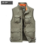 jeep spirit 1941 estd Mens Hiking Fishing Sleeveless Jackets Outdoor Casual Vest Spring Summer Multi