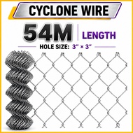 54Meter Galvanized CYCLONE WIRE 3.5‘’x3.5‘’ farm fence wire Cyclone Wire Garden Fence Safety Mesh