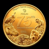 Koin Mendali Peringatan 75 Tahun Indonesia Merdeka (PERURI) + BOX