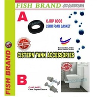WC AND CISTERN TANK CERAMIC REPAIR ACCESSORIES  2” inch(50mm) FOAM GASKET/ 7.5cm CLOSE COUPLE SCREW 