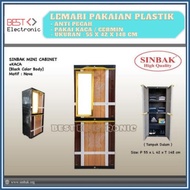 Sinbak MINI CABINET NOVA Plastic Wardrobe/WOODY 2-door Wardrobe With Glass+Key
