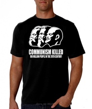 Communism Killed Marx Anti Communist Anti Socialism Maga Qanon T Shirt Casual Men Cotton T-shirt Fun