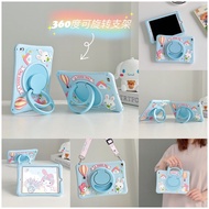 For iPad 9th 8th 7th 10.2 5th 6th Air Pro 5th 4th 9.7 10.9 Mini 1 2 3 4 5 6th Pro 11 10.5 2019 2020 2021 2022 Kids Tablet 360° Rotating Cute Cartoon Melody Rabbit Safe Silicon Shockproof Stand Case Cover