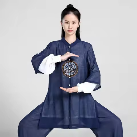 Unisex Elegant Martial Arts Clothes Tai Chi Uniform Kung Fu Performance and Competition Costume Trad