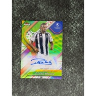 2024-25 Topps Finest UEFA Club Competitions Base Card Autograph Variation Green 06/99 - Pierre Kalul