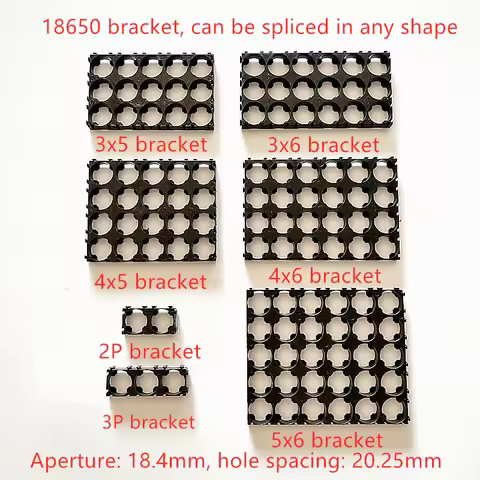 18650 battery fixing bracket 3x5, 3x6, 4x5, 4x6 bracket can be spliced and combined with circular co