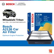 Bosch A2136 Engine Air Filter Element for Mitsubishi L200, Triton 2.5 3.2, 1500A098 A2136