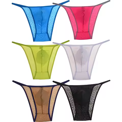 Cheeky Men's Brazilian Cut Briefs Bikini Underwear Slip Open Sides High-Leg Spandex Male Lingerie Be