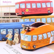 Babyone Bus cute pencil case canvas Stationery box large capacity pen bag Pencil cases HOT