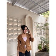 R2z Blazer stella crop semiwool long sleeve backTALI