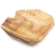 Wooden Fruit Salad Serving Bowl Hand-Carved Root Bowls Living Room Real Wood Candy Bowl