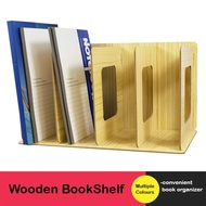 DIY Wooden Book Organizer Desktop Book Rack Book Shelf CD Organizer Office File Storage Rak Buku Rak Meja Rak Kayu