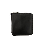 Varde77 Wallets and others round zip leather BLK plain mens Direct from Japan Secondhand