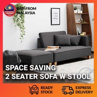 Sofa 2 Seater Sofa L Shape Sofa Free Stool Breathable Furniture Home Living Airbnb Studio Living Room Grey L型舒服稳固沙发