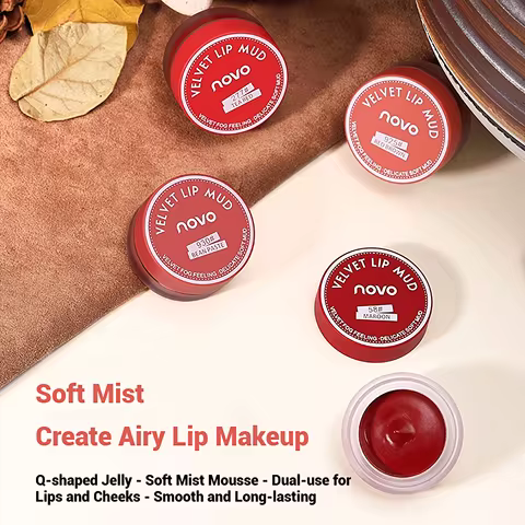 NOVO Tub-Packaged Lip Balm and Lipstick Dual-Use Matte Finish Brightening, Long-Lasting, Non-Transfe