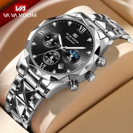 Mens tungsten steel watch waterproof Seiko multifunctional watch faceted diamond watch