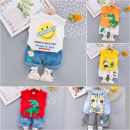 Boys' summer three-hole Set (Dinosaur Set) 4c cotton for babies 5-20kg