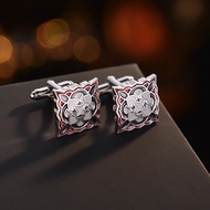 Classic Cufflink Square Flower Cufflinks Men‘s Button Sleeve Engineer Wedding Gifts Father Day Wholesale Cuff Link