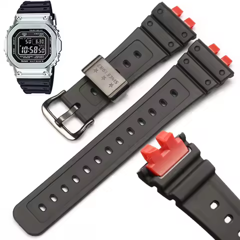 Resin strap For Casio GMW-B5000 Watch Band Gmw b5000 Sports Waterproof Black Rubber Bracelet