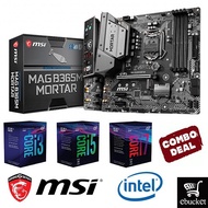 MSI MAG B365M Mortar mATX Motherboard + INTEL CPU COMBO