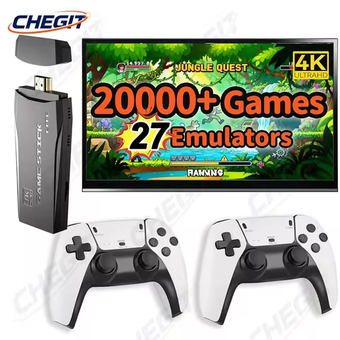 New M8 pro Built in 27 Simulators 4K TV Game Stick Retro Video Game Console with 64GB 2.4G Wireless 
