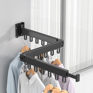 Retractable Folding Clothing Drying Rack Clothes Hanger Rack Wall Mount Space Saver Collapsible for Indoor Home Hanging Rack