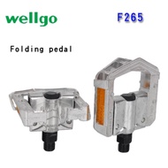 WELLGO F265 Bike Pedals Foldable Collapsible Pedal DU Bearing With Reflector For Brompton Dahon JAVA Fohon United Trifold Folding Bicycle