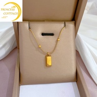 saudi gold necklace 18k pawnable legit geometric long square nugget necklace women niche collarbone chain fashion jewellery