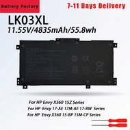 LK03XL 11.55V For HP Laptop Battery envy 15 x360 15-bp 15-cn TPN-W127 W128 W129 W132 HSTNN-LB7U HSTN