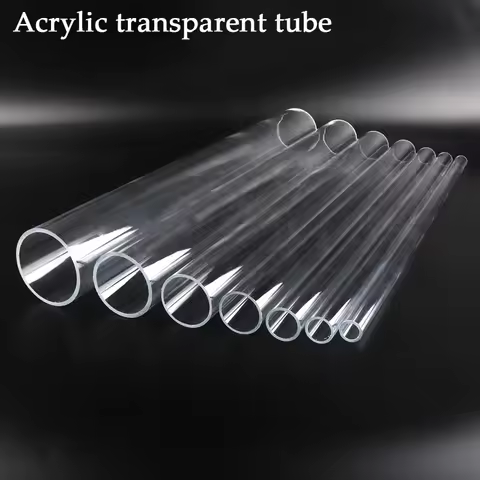 2Pcs O.D 16~60mm Transparent Acrylic Tube Aquarium Fish Tank Supplies Plexiglass Water Supply Pipe G