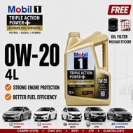 Original MOBIL 1 TRIPLE ACTION POWER+ 0W-20 4L Full Synthetic Engine Oil Car Lubricant Engine Protec