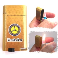 Pemetik Api Mercedes Benz Emas Gas Butana Jet Biru dan Api Lembut